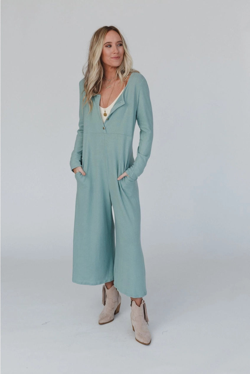 TEAL EVERYWHERE JUMPSUIT