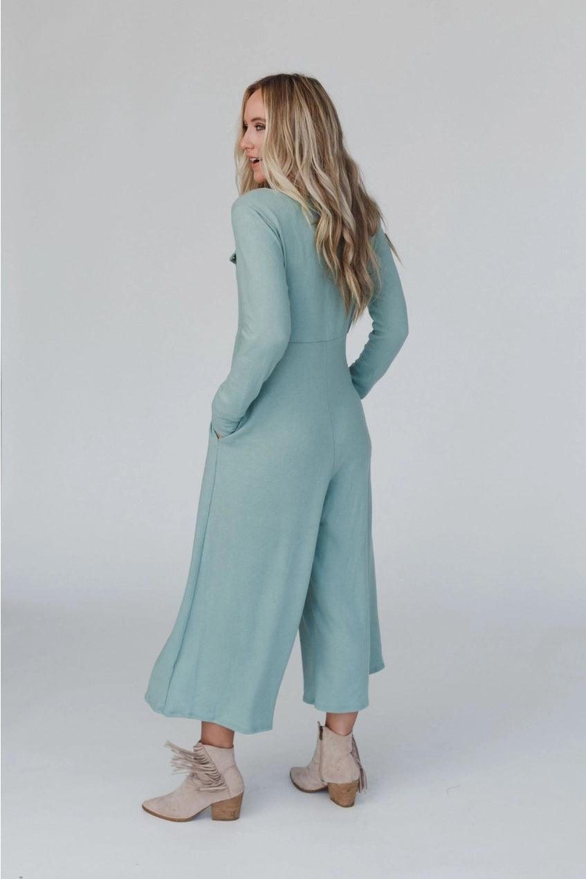 TEAL EVERYWHERE JUMPSUIT