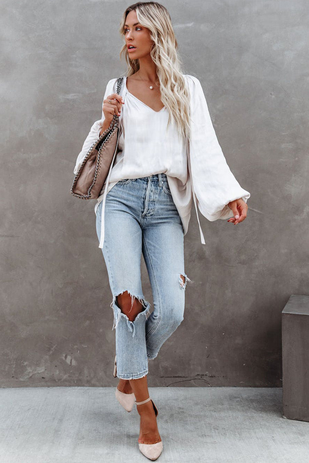 FEEL THE FLOW WHITE BLOUSE