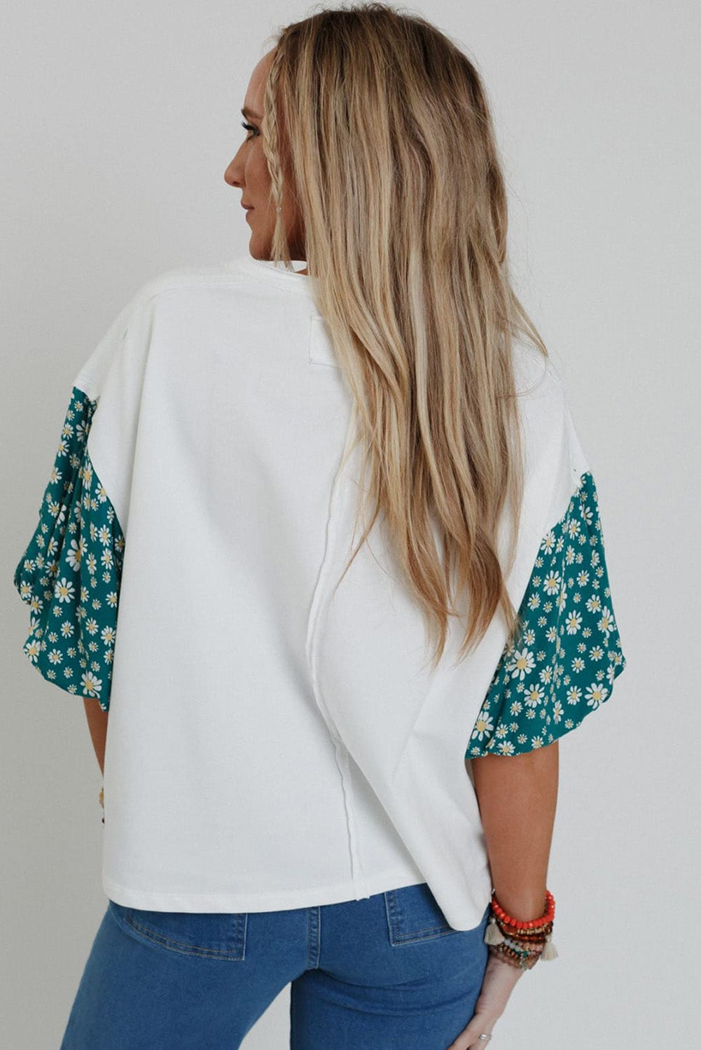BLOOMING PUFF SLEEVE T SHIRT