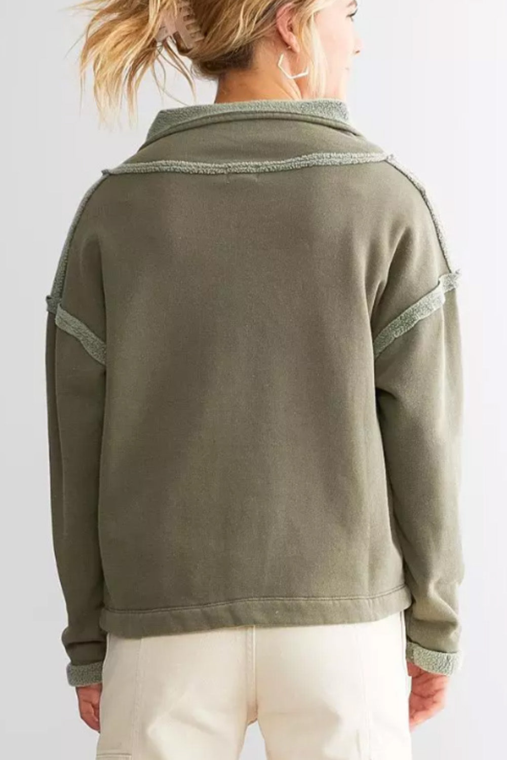 GREEN SNAP BUTTON FLEECE