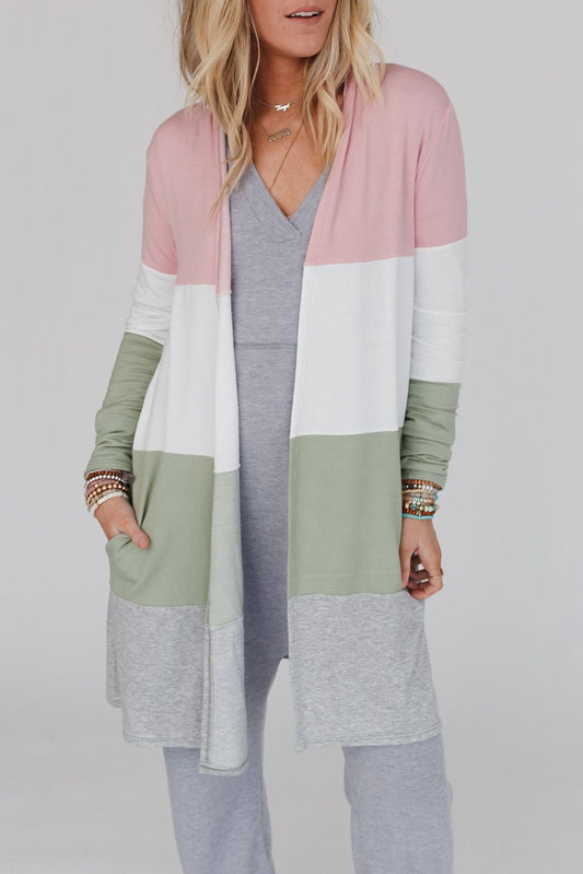 COLOR BLOCK CASUAL DUSTER