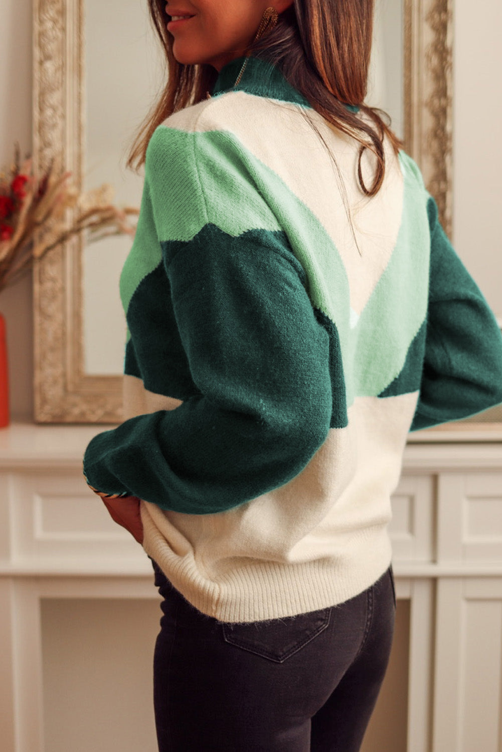 VINTAGE INSPIRED TEAL SWEATER