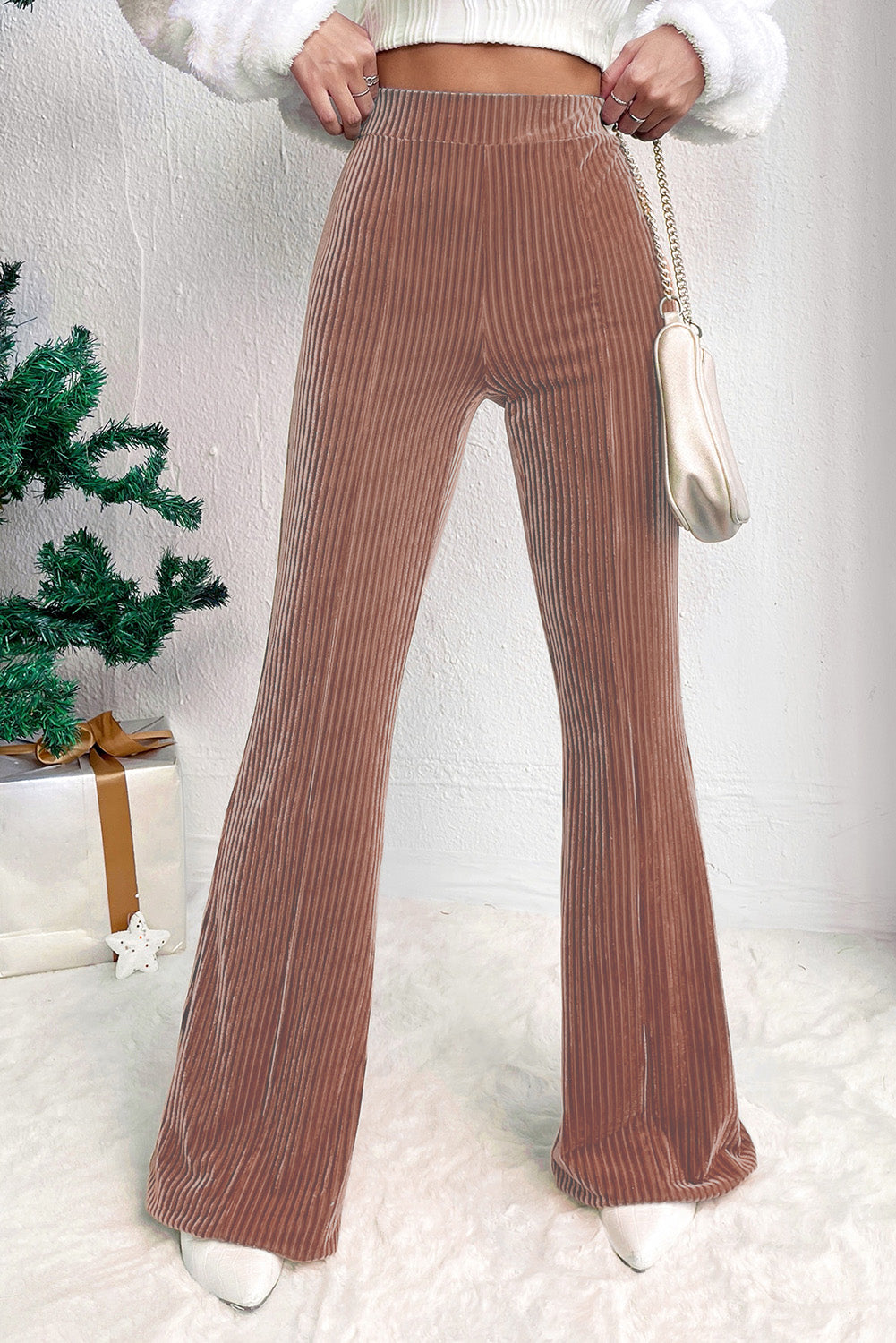 VELVET MINI FLARE PANTS