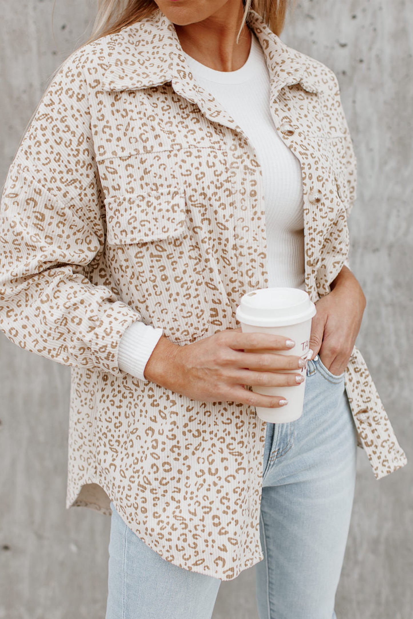 LEOPARD CORDUROY JACKET