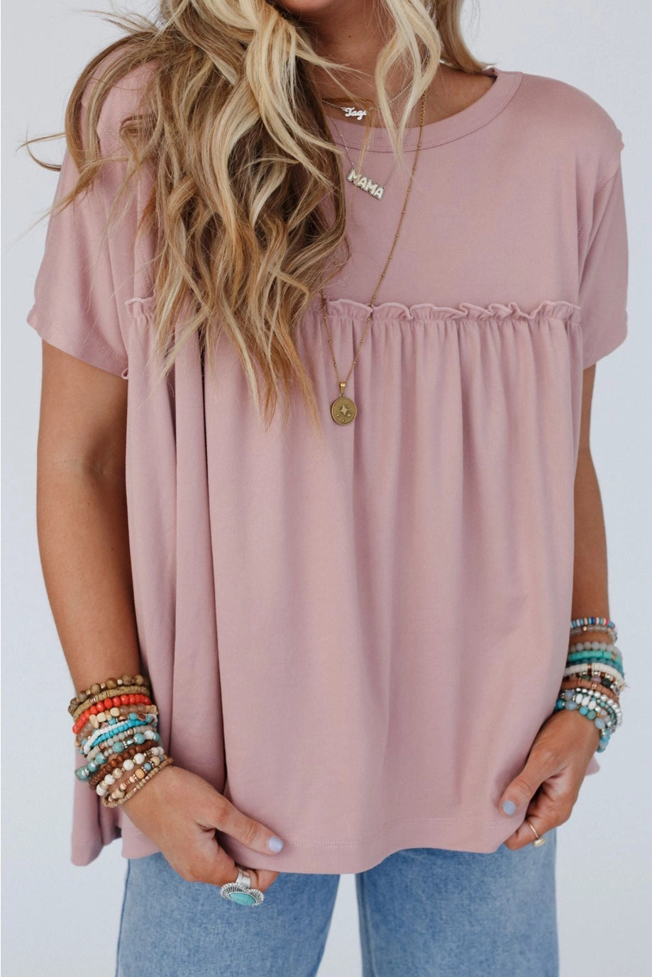 BABYDOLL DUSTY MAUVE TOP