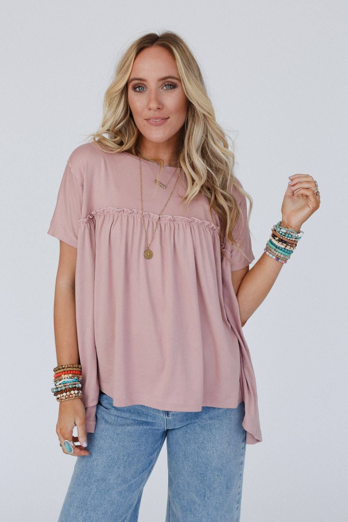 BABYDOLL DUSTY MAUVE TOP