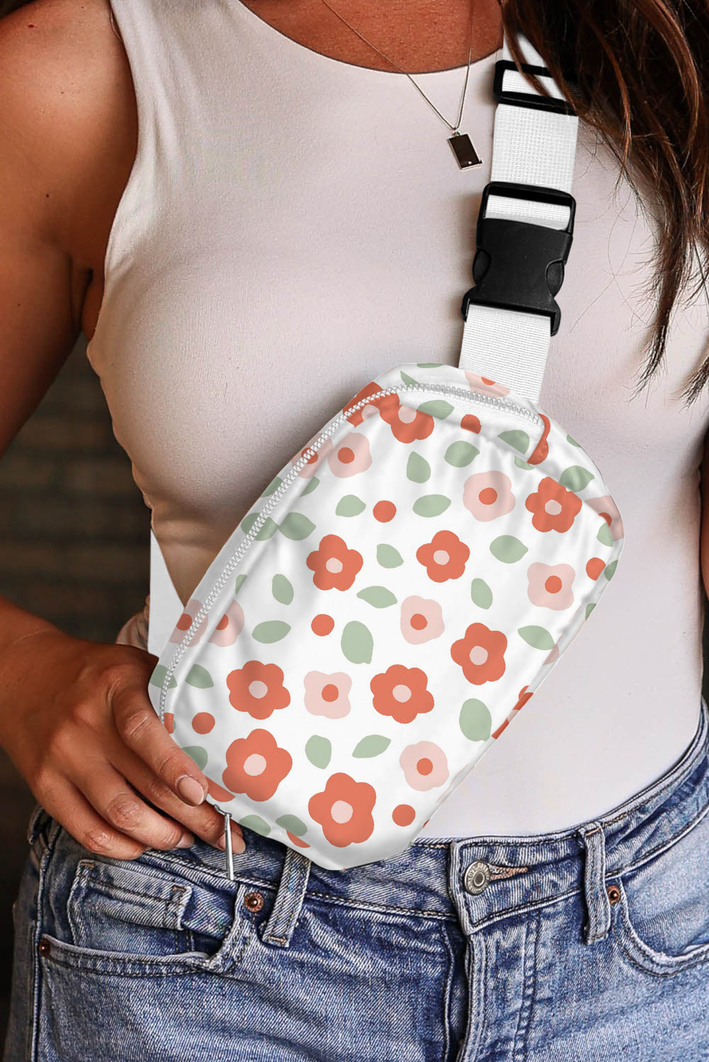 COLORFUL RETRO  FLORAL BELT BAG