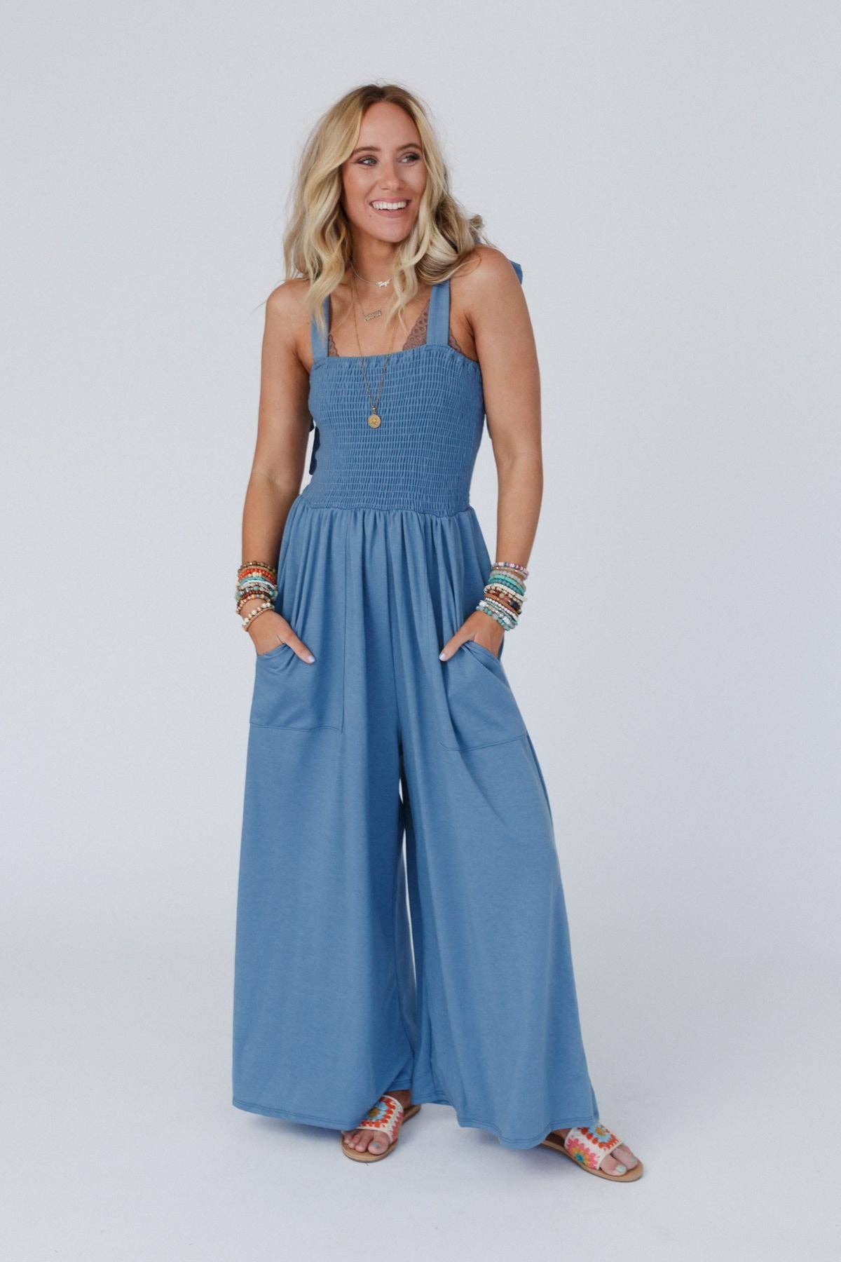 COMFY SEA BLUE JUMPSUIT