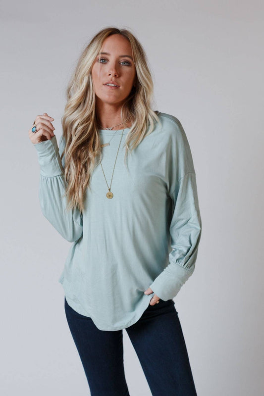 OPEN BACK SEAFOAM TOP